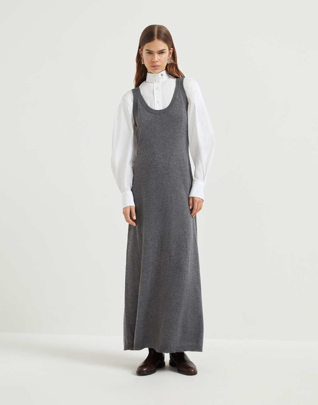 Cashmere knit dress Lead Woman - Brunello Cucinelli