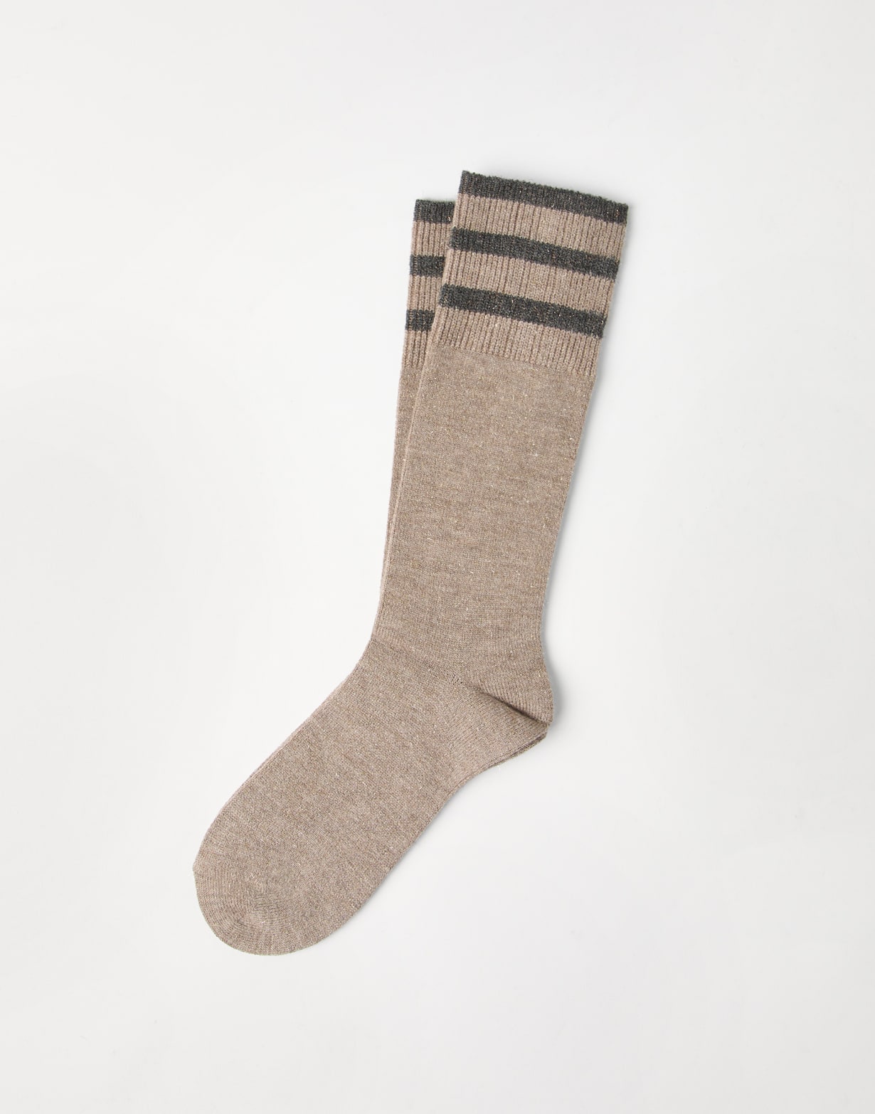 Sparkling knit socks Beige Woman - Brunello Cucinelli