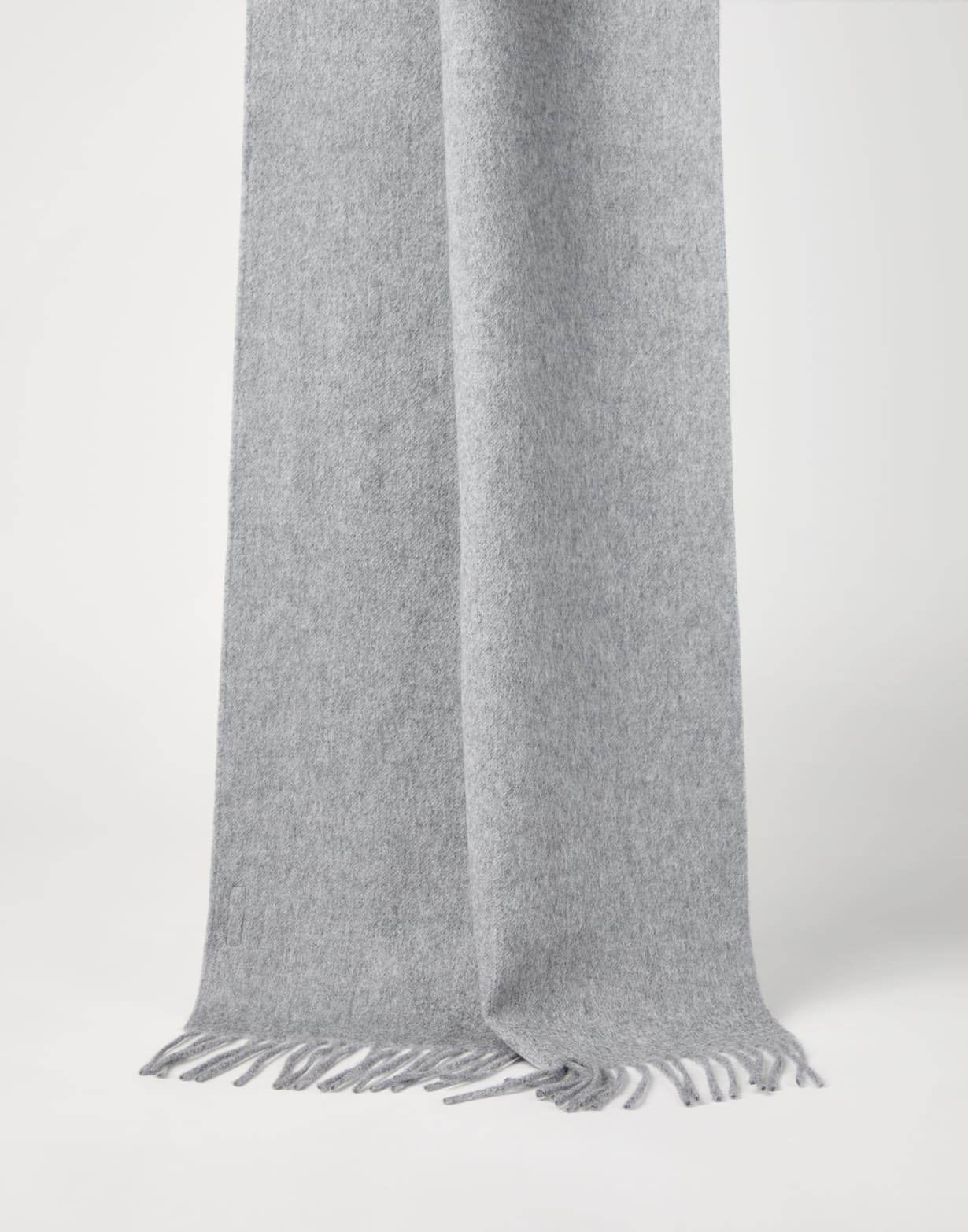 双层针织围巾 浅灰 女款 - Brunello Cucinelli