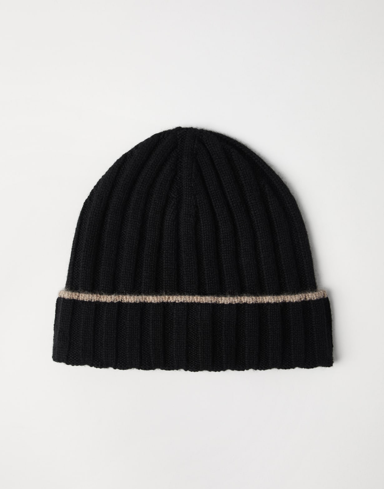 Bonnet en cachemire à côtes Noir Homme - Brunello Cucinelli