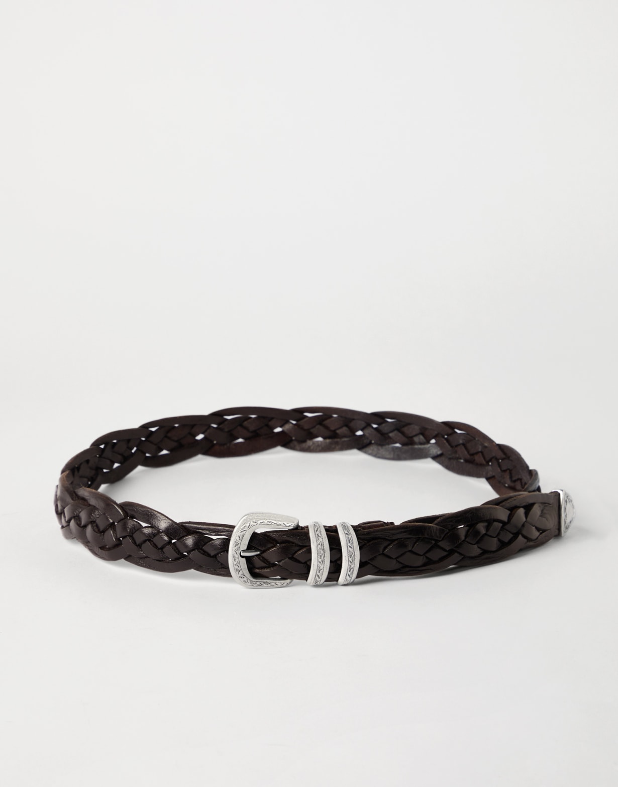 Ceinture boucle travaillée Brun Foncé Homme - Brunello Cucinelli