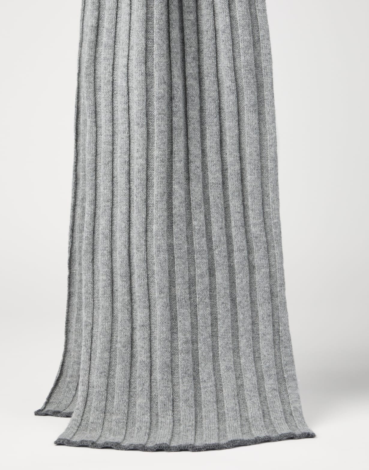 罗纹围巾 浅灰 男款 - Brunello Cucinelli