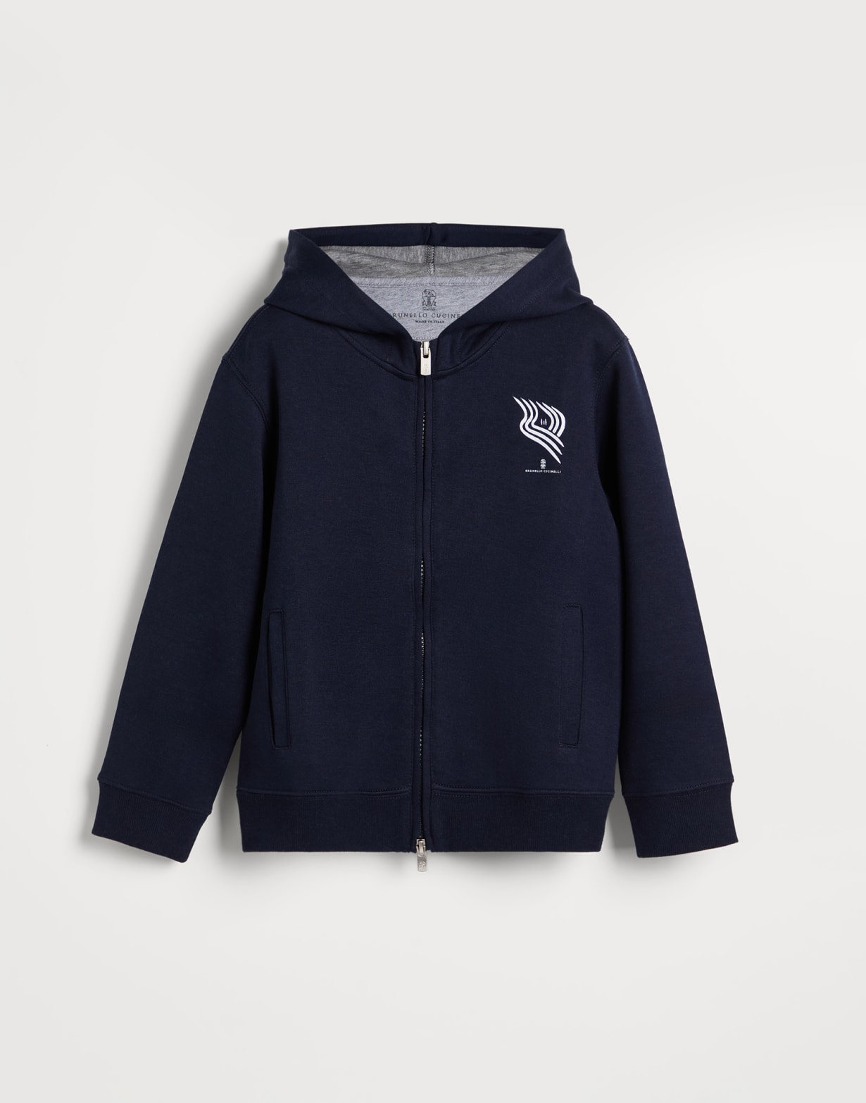 Double cloth sweatshirt Blue Boys - Brunello Cucinelli
