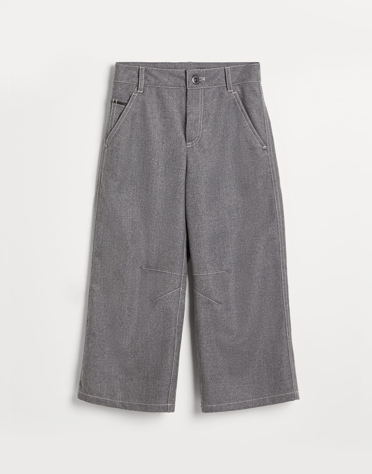 Pantalón Carpenter Gris Niña - Brunello Cucinelli