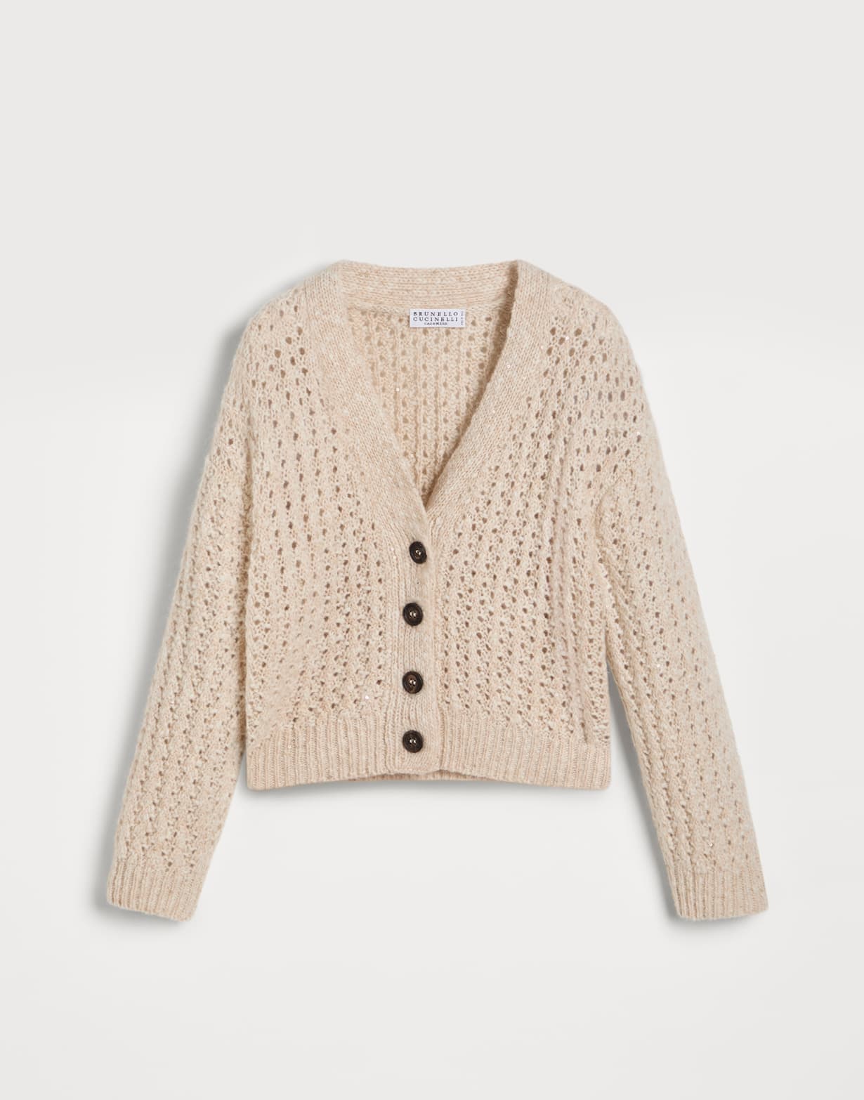 Кардиган Dazzling Овсяный Девочки - Brunello Cucinelli