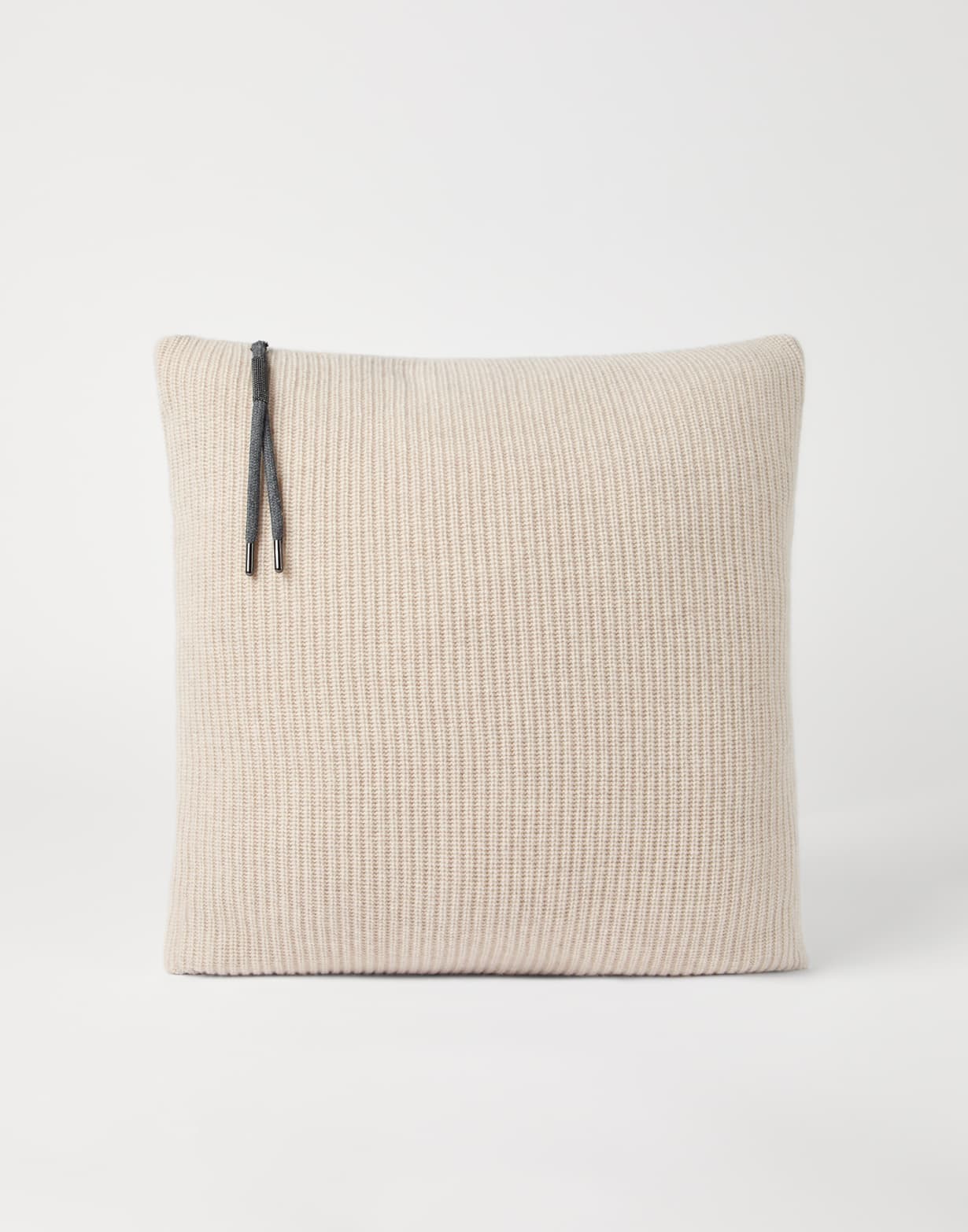 针织面料靠枕 浅米色 生活风格 - Brunello Cucinelli