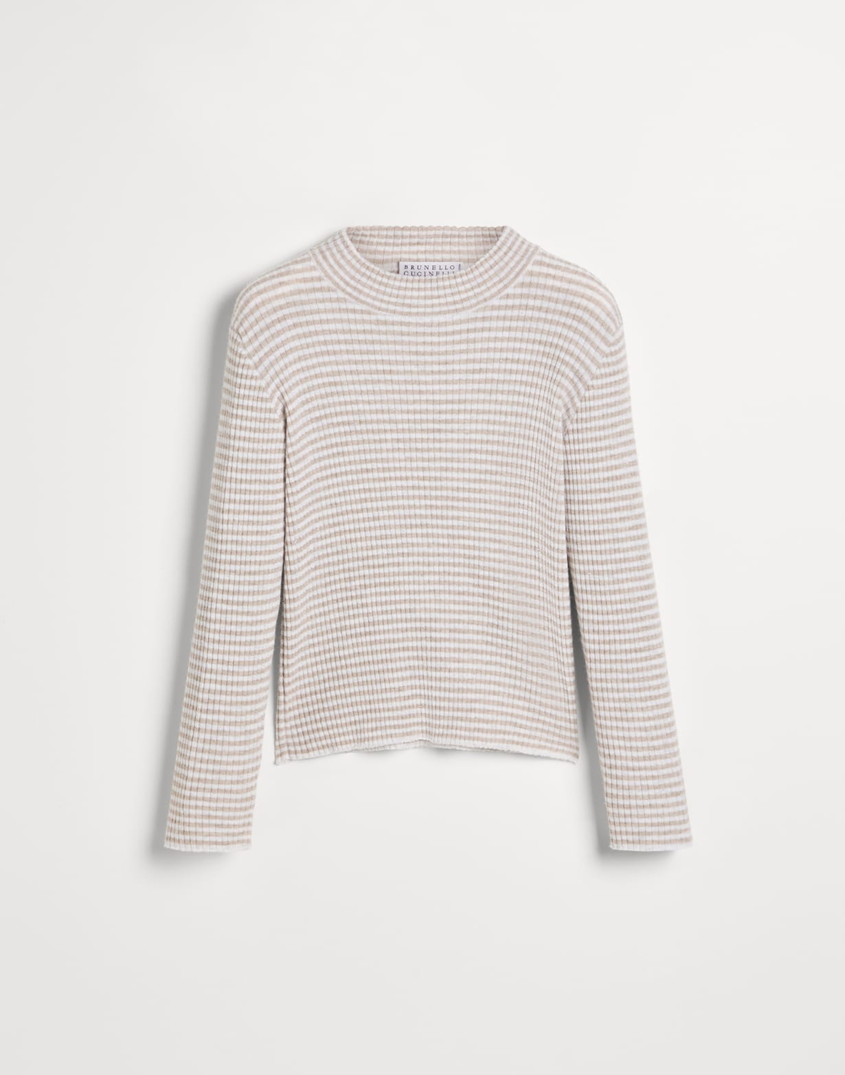 Striped lightweight sweater Beige Girls - Brunello Cucinelli