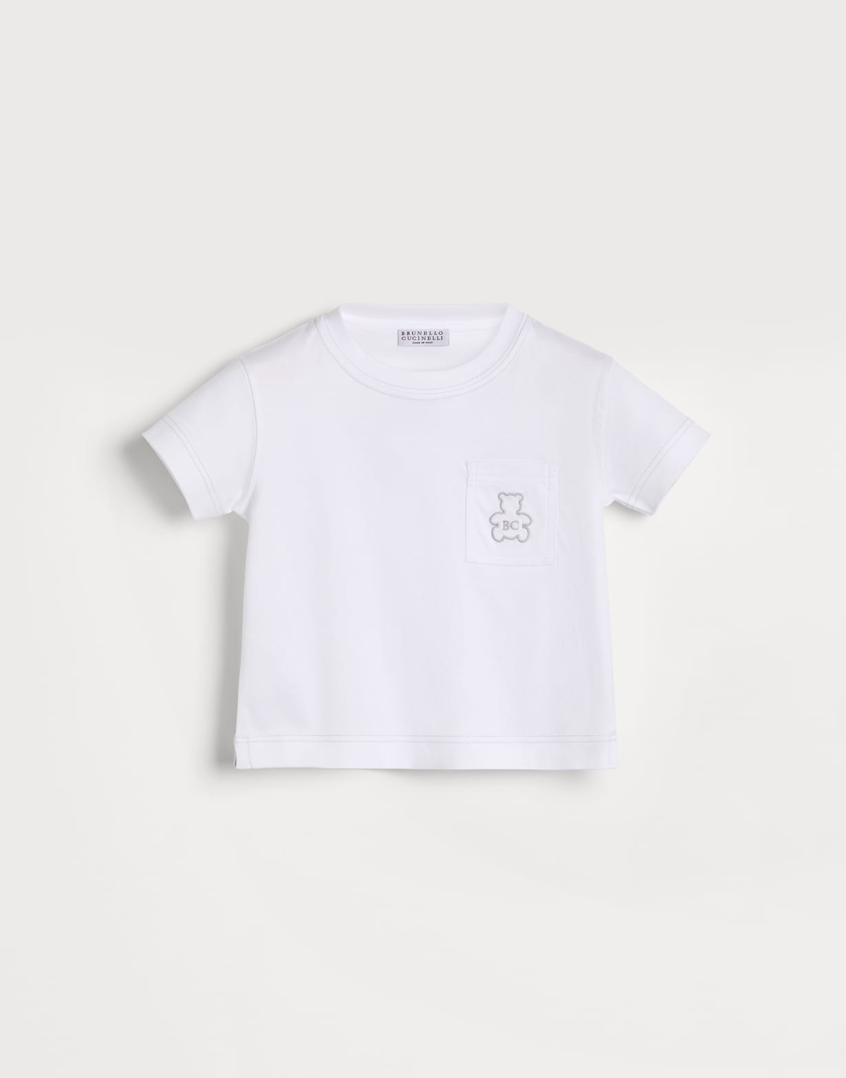 伯尼小熊幼童汗布 T 恤 白色 幼童 - Brunello Cucinelli