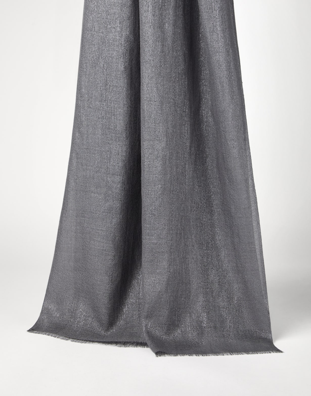 闪亮丝绒围巾 钢灰色 女款 - Brunello Cucinelli