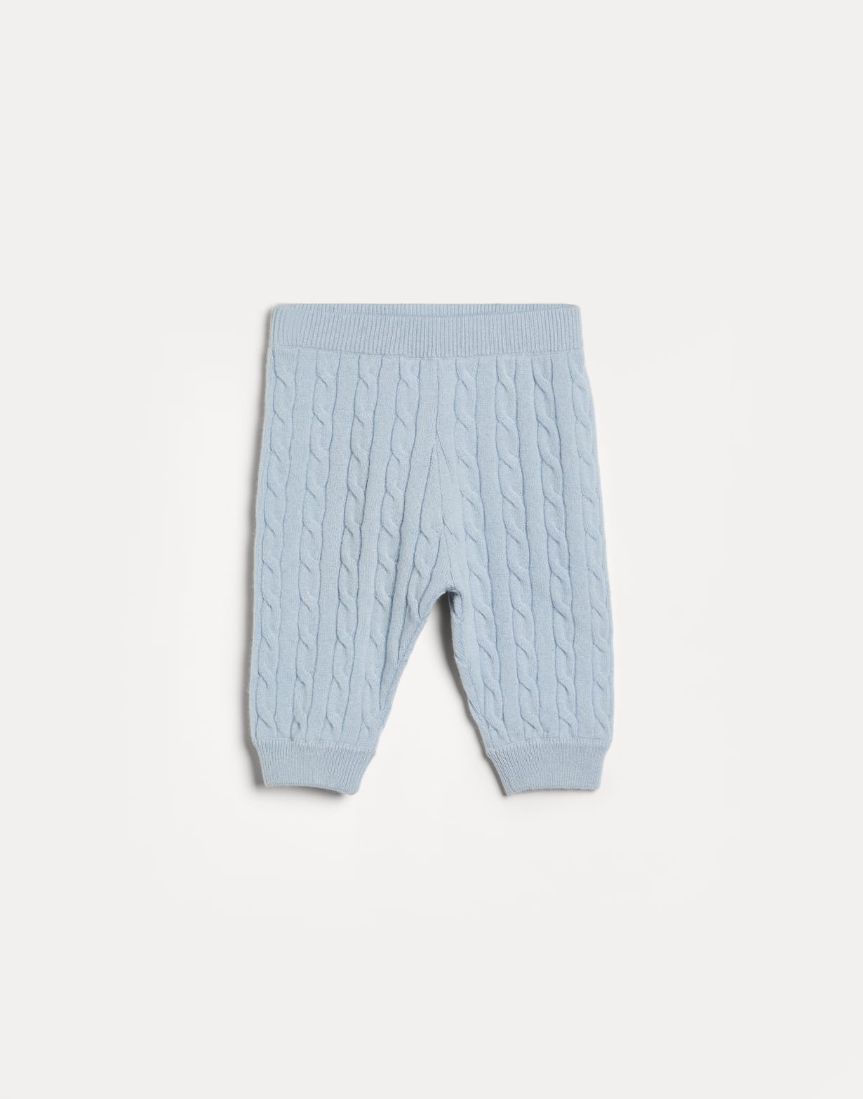Baby Bernie cable knit trousers Sky Blue Baby - Brunello Cucinelli