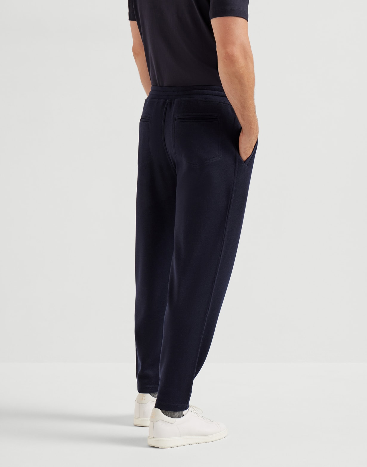 French terry trousers Navy Blue Man - Brunello Cucinelli