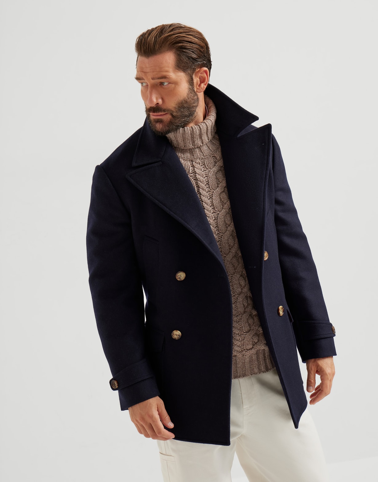 Cabanjacke mit vier Taschen Navy-Blau Herren - Brunello Cucinelli