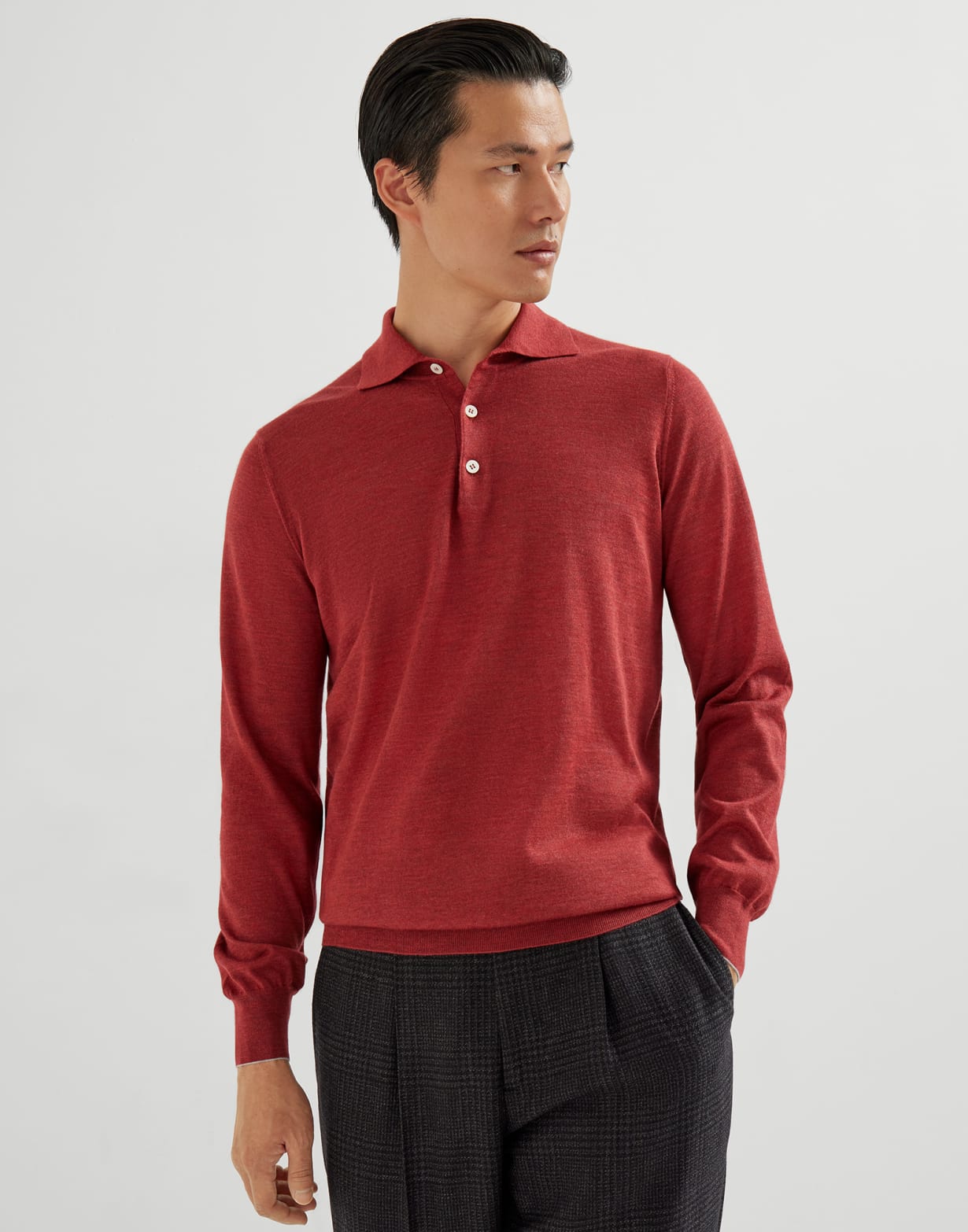 Polo de punto ligero Púrpura Hombre - Brunello Cucinelli
