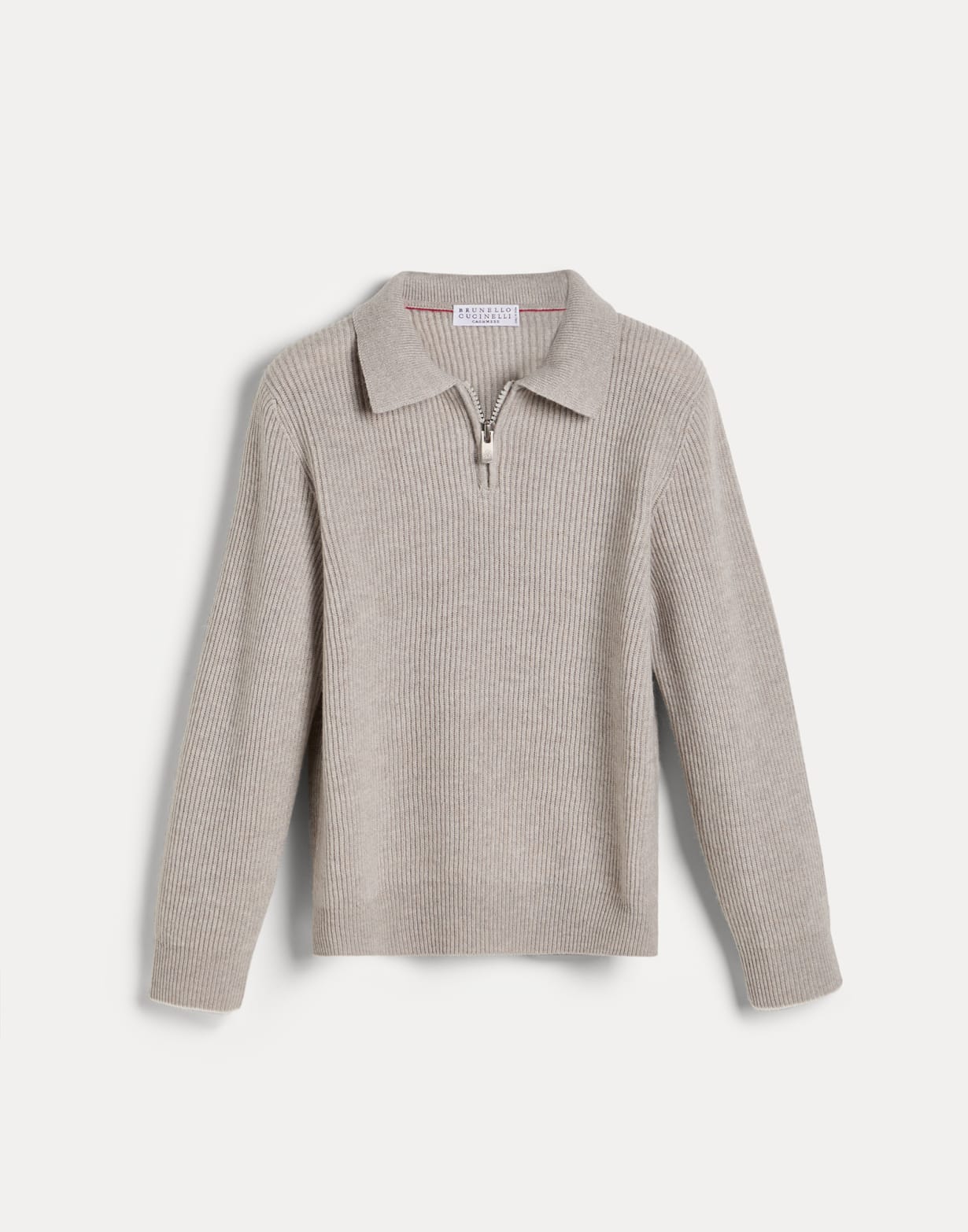 Cashmere polo with zipper Panama Boys - Brunello Cucinelli