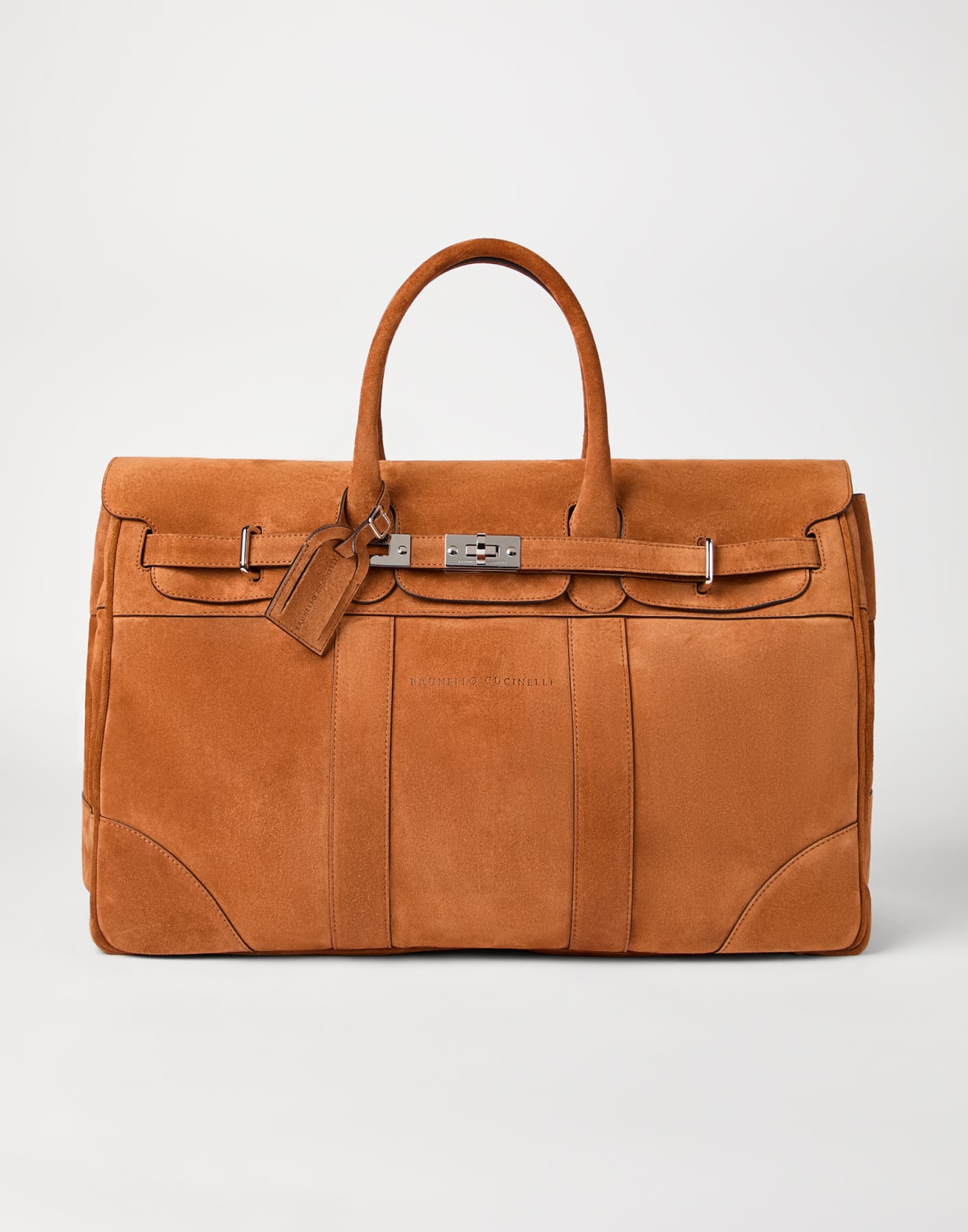 Suede bag Cognac Man - Brunello Cucinelli