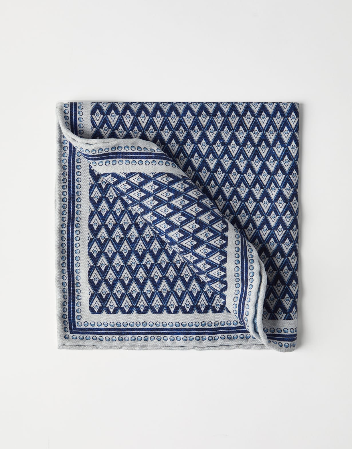 Silk pocket square Navy Blue Man - Brunello Cucinelli