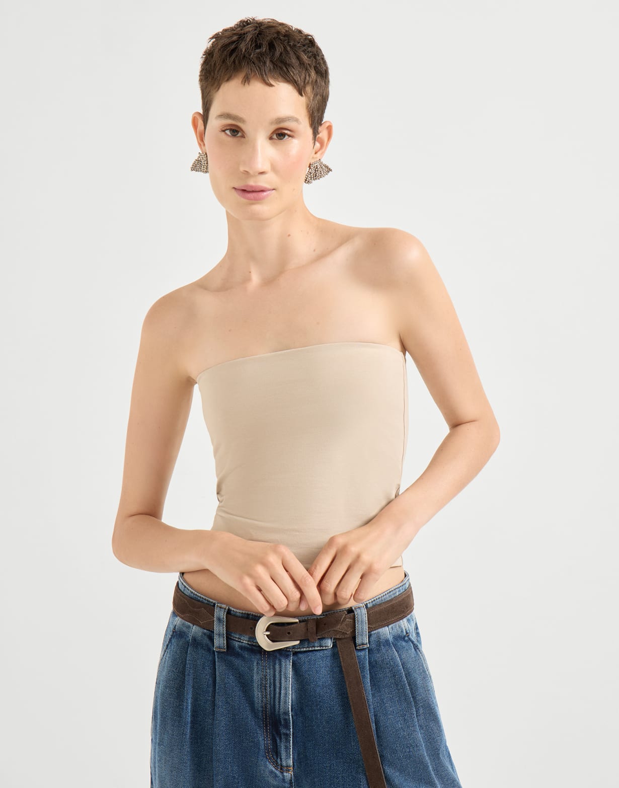 Bandeau top Beige Woman - Brunello Cucinelli