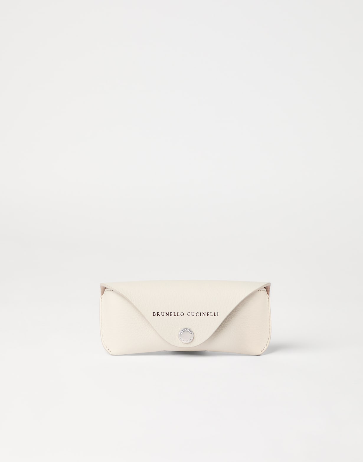 Calfskin glasses case Ivory Man - Brunello Cucinelli