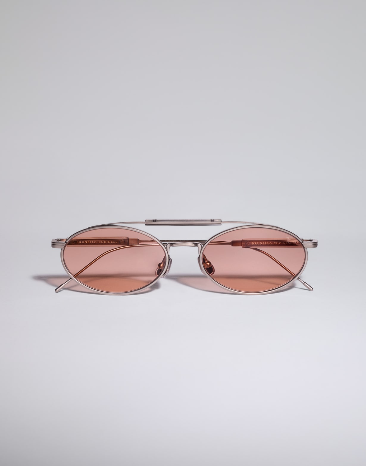 Lunettes de soleil en titane Argent Satiné Lunettes - Brunello Cucinelli