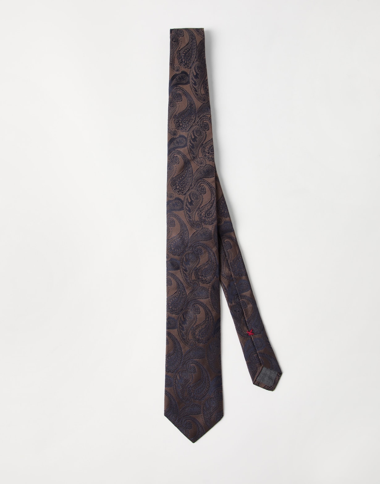 Paisley silk tie Pine Cone Brown Man - Brunello Cucinelli