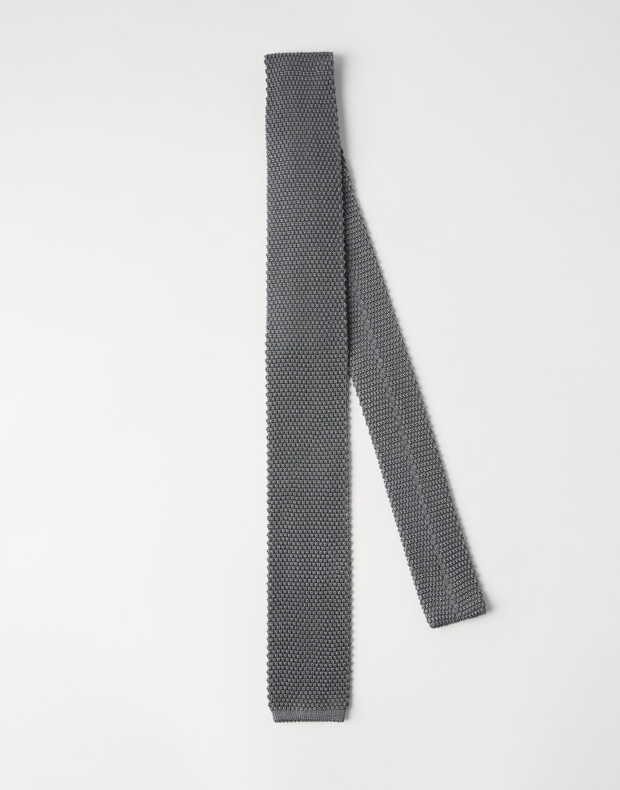 编织领带 灰色 男款 - Brunello Cucinelli