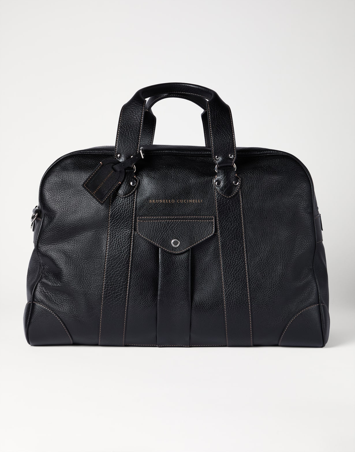 Bolso Street en piel de becerro con grano Negro Hombre - Brunello Cucinelli