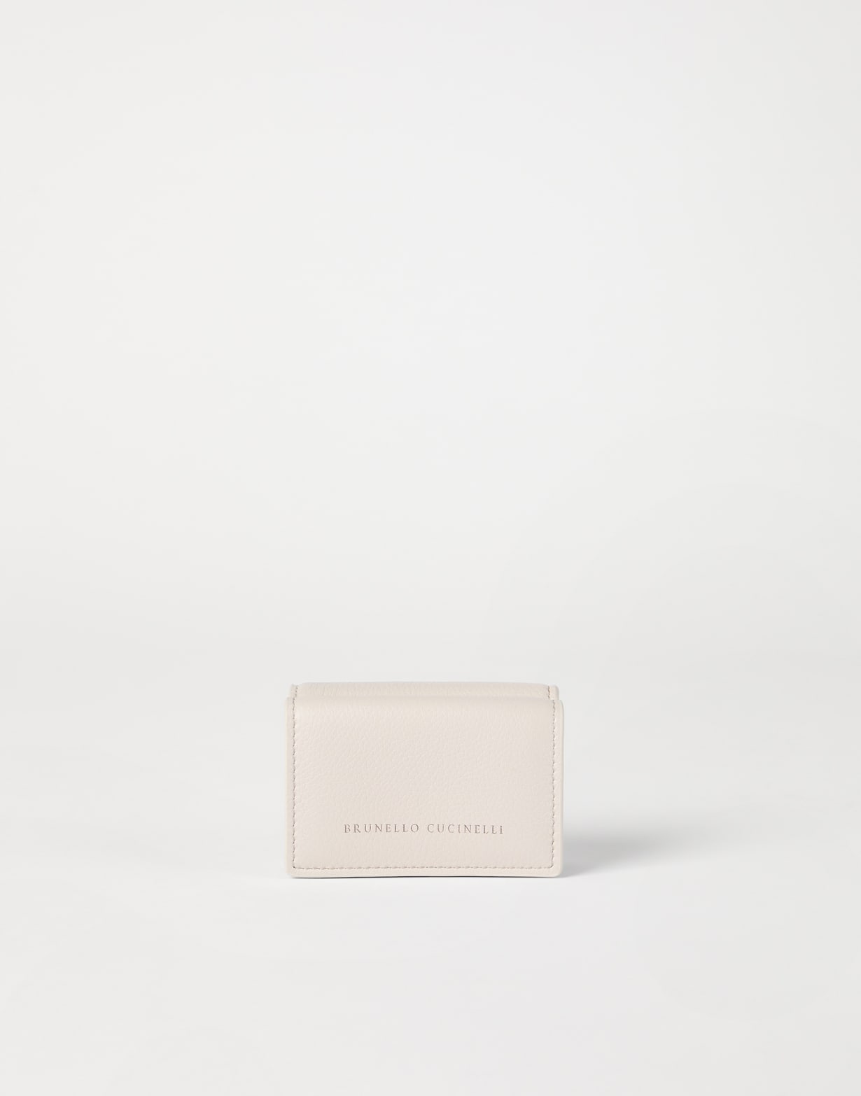 皮质三折钱包 象牙色 女款 - Brunello Cucinelli