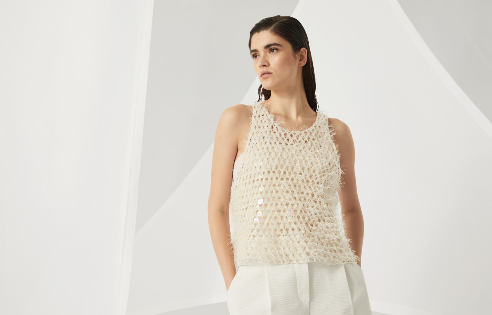 Dazzling Embroidery top Panama Woman - Brunello Cucinelli
