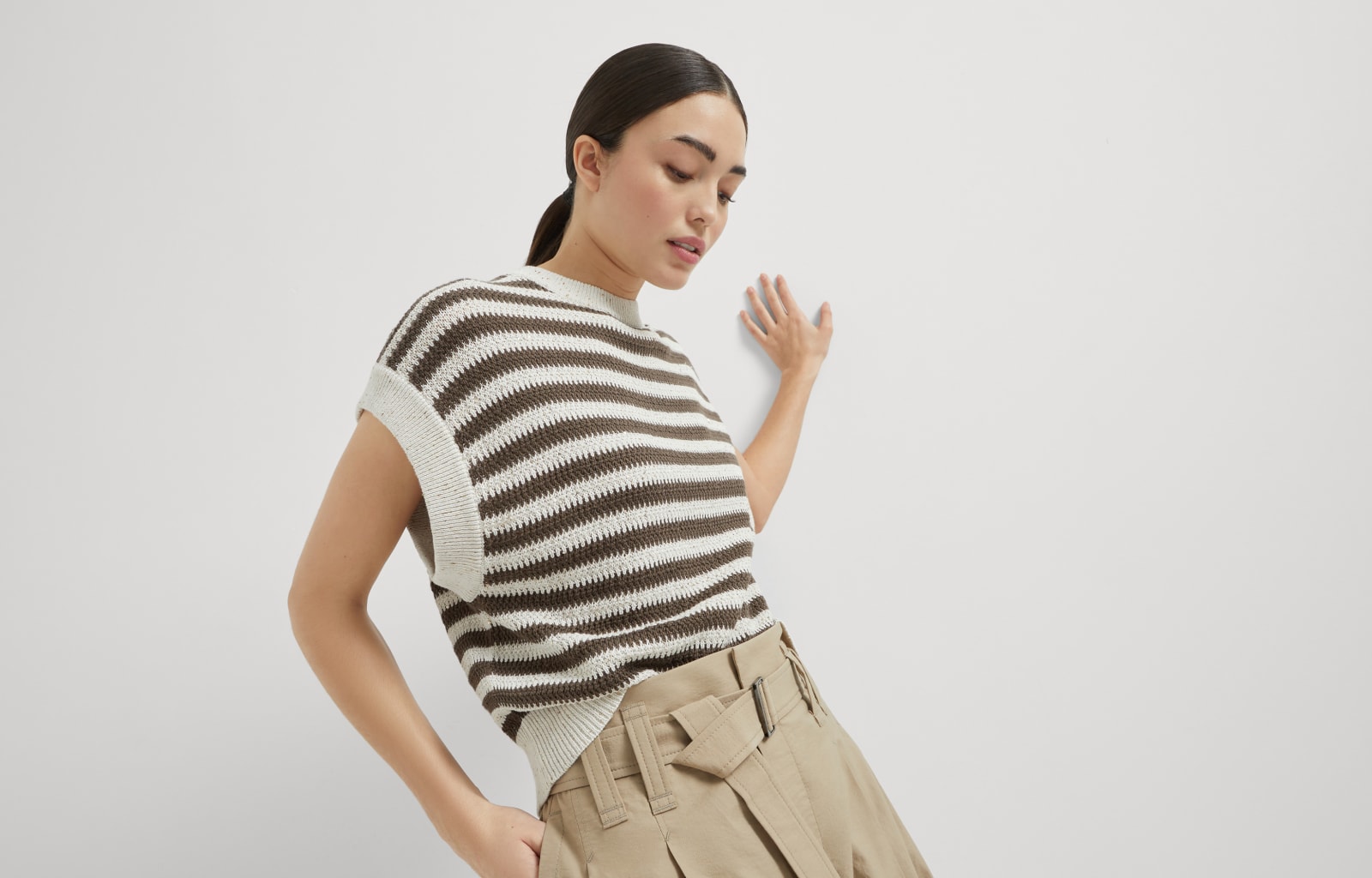 Dazzling T-shirt Chocolate Woman - Brunello Cucinelli
