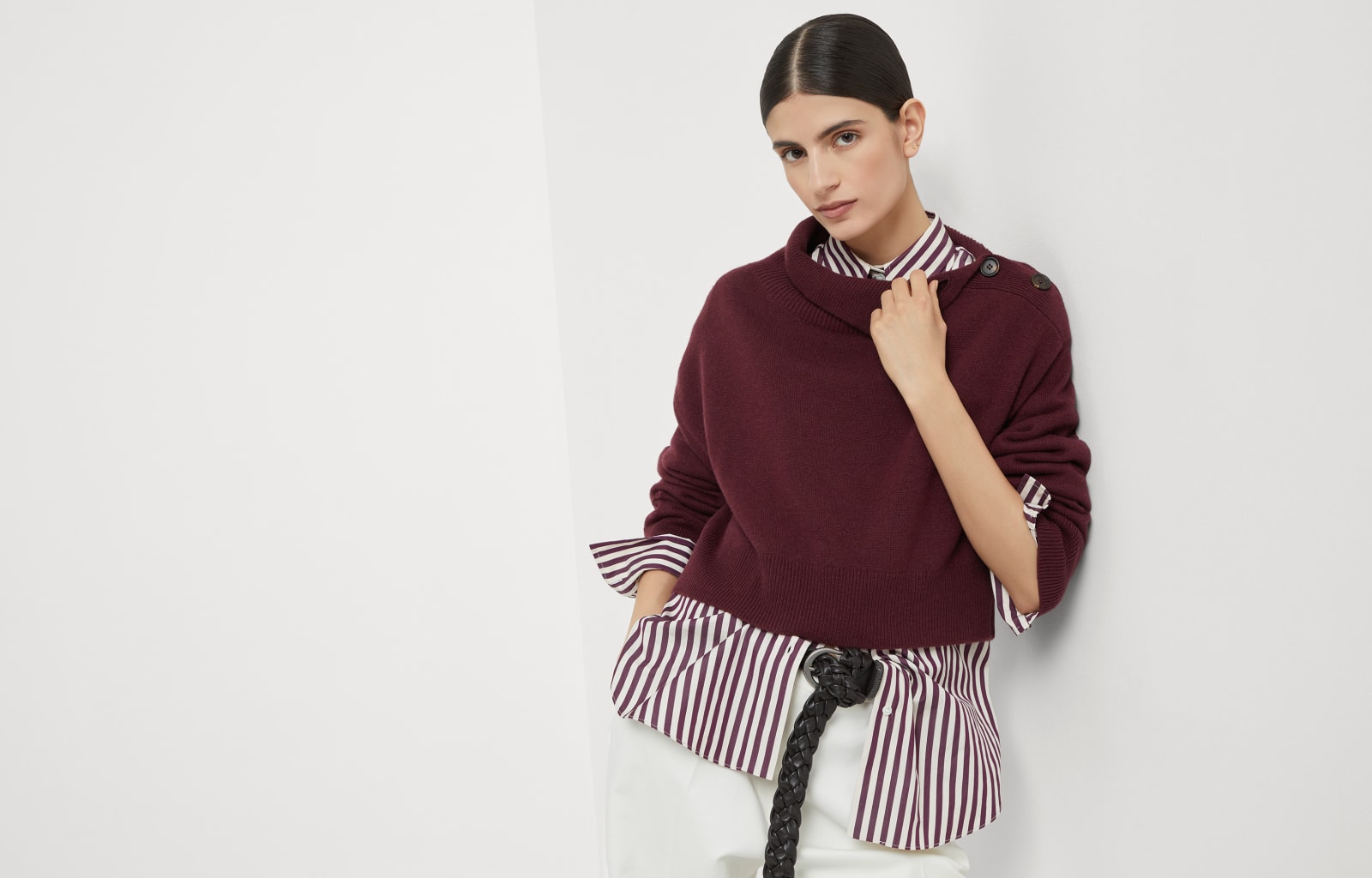 Crop-Rollkragenpullover Amarant Damen - Brunello Cucinelli