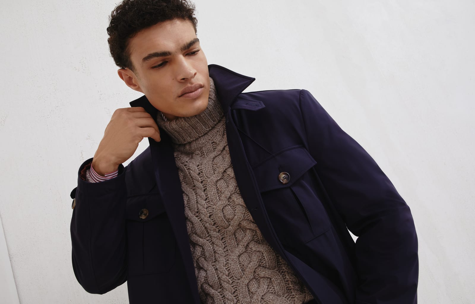 Redingote Navy Blue Man - Brunello Cucinelli