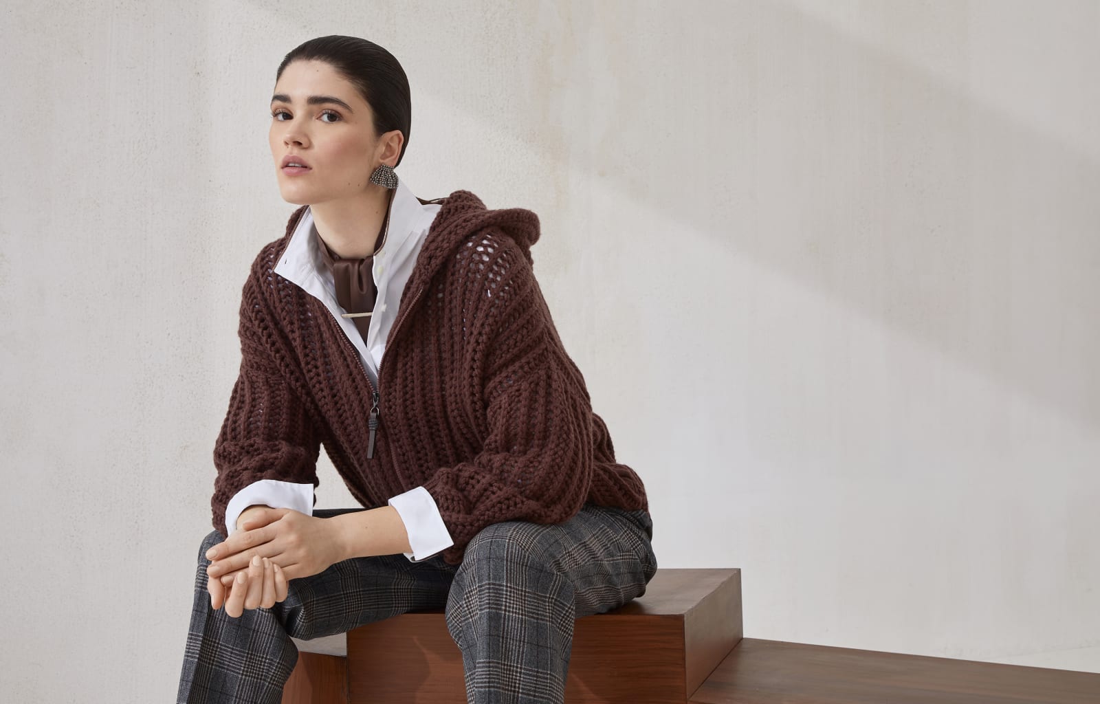 Ribbed openwork cardigan Henna Woman - Brunello Cucinelli