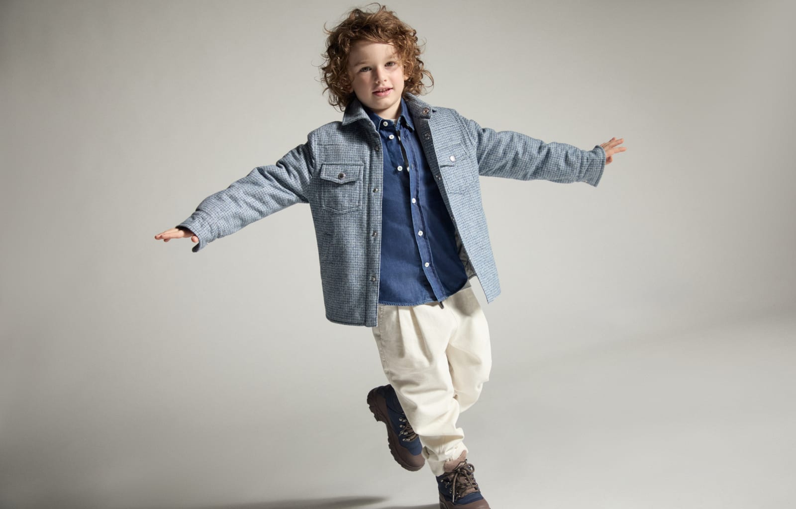 T-shirt with print Light Grey Boys - Brunello Cucinelli