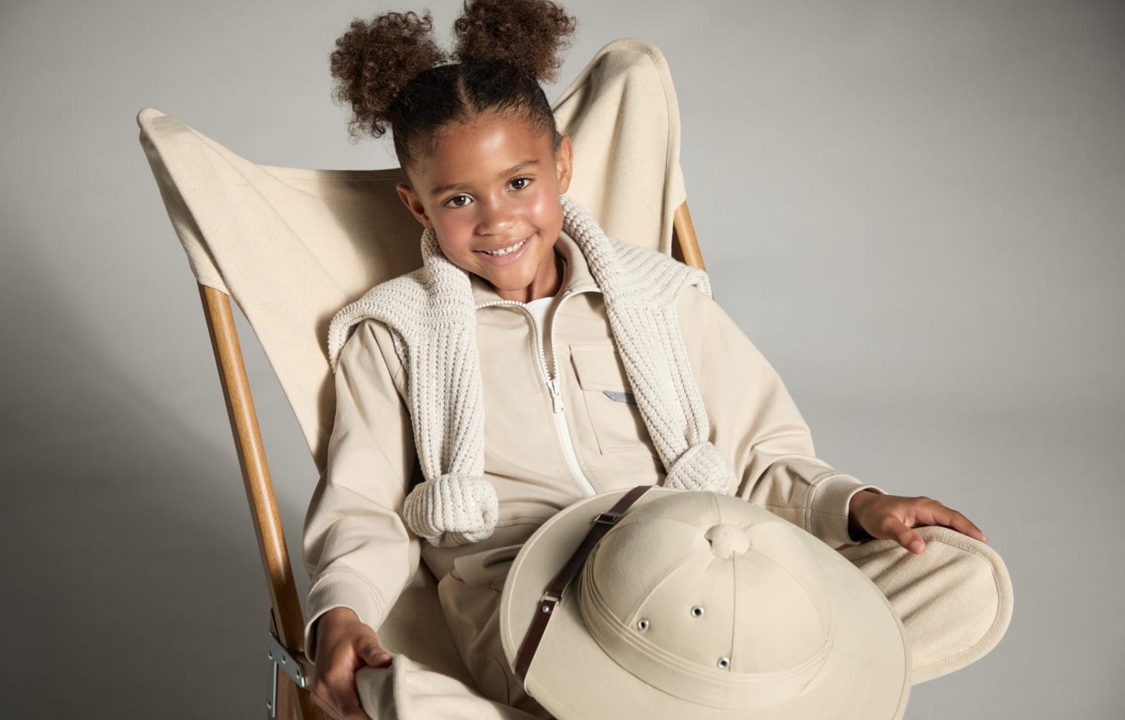 Lightweight French terry sweatshirt Beige Girls - Brunello Cucinelli