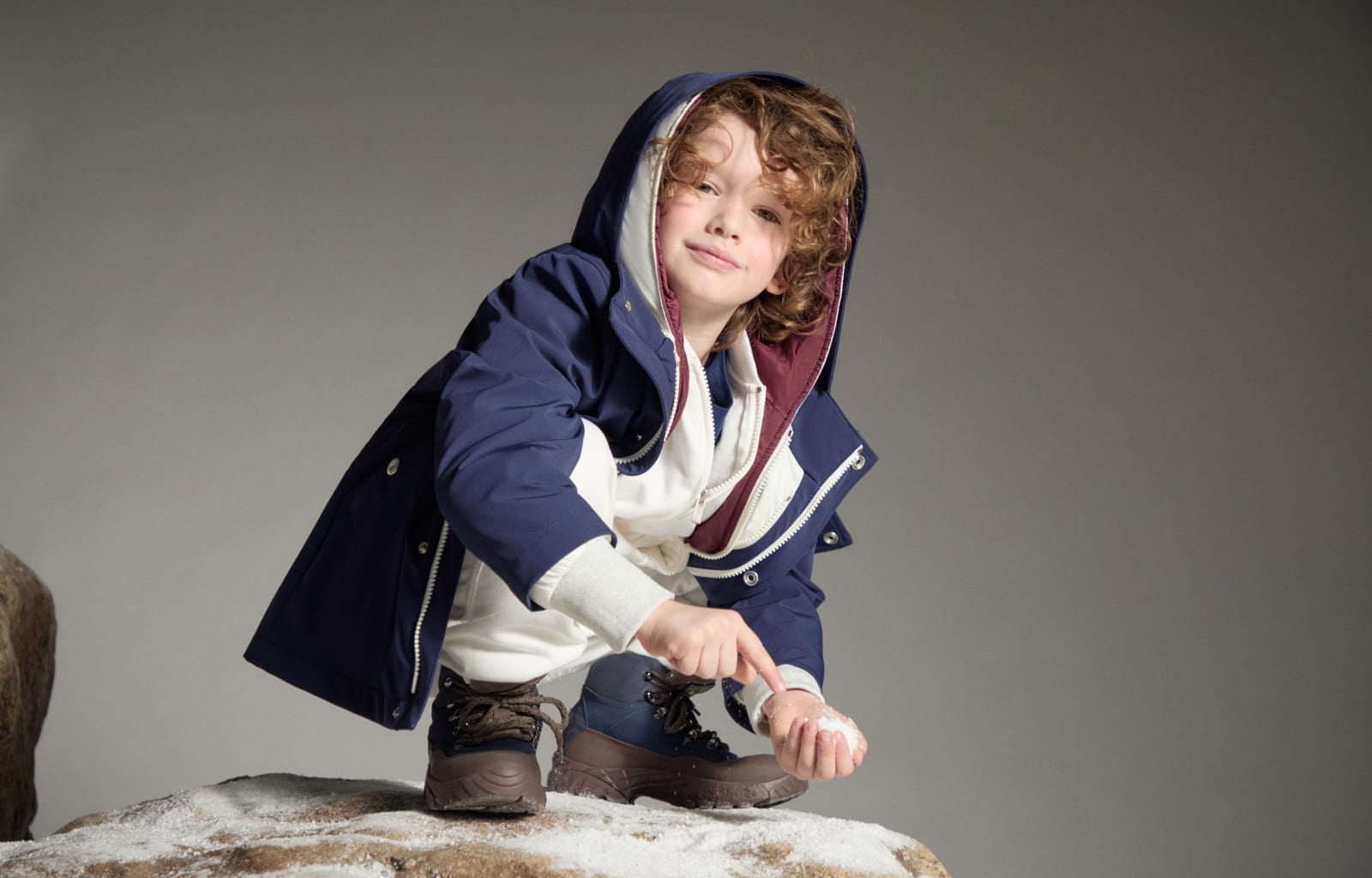 三合一派克外套 海军蓝 男童 - Brunello Cucinelli