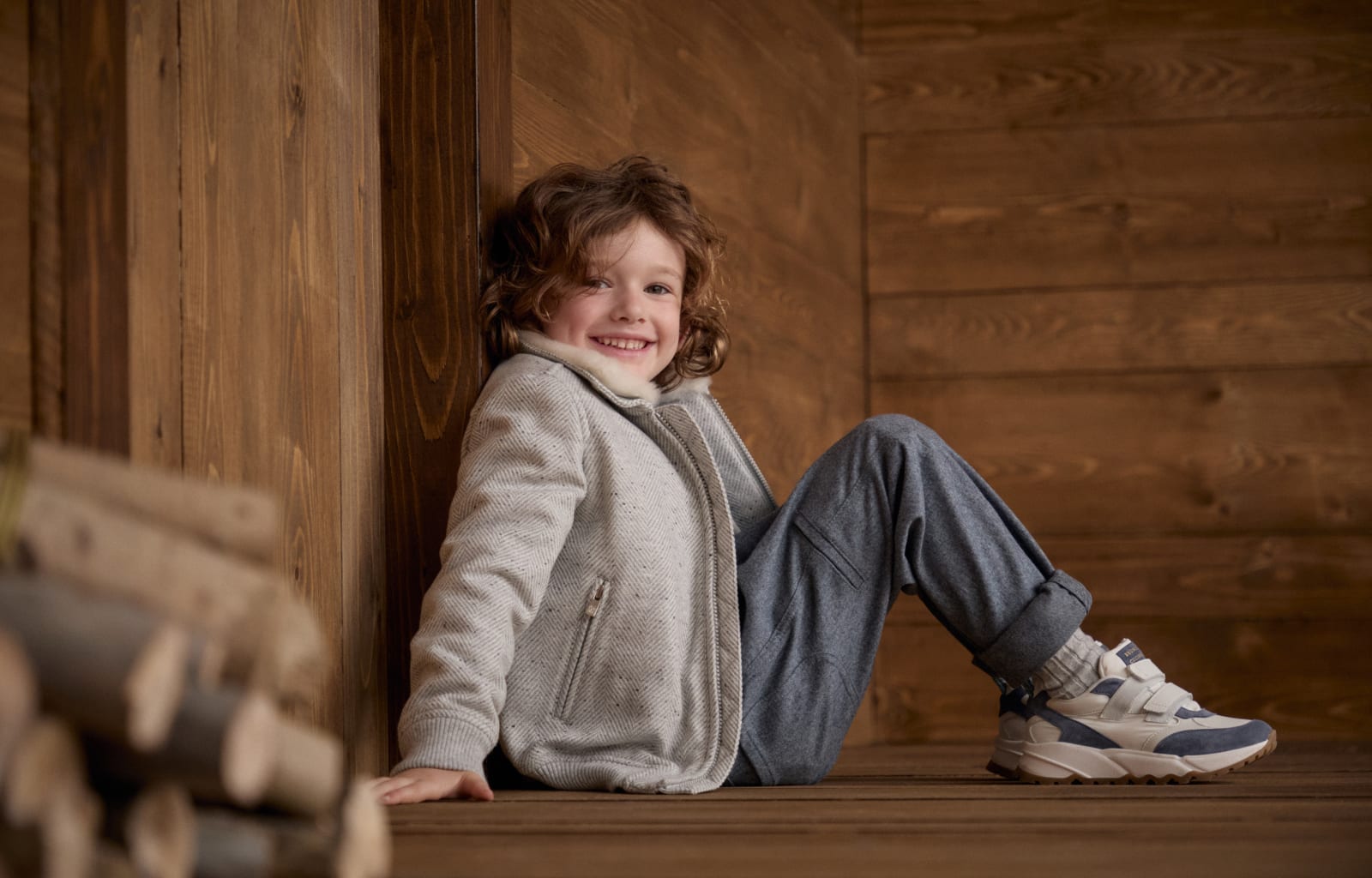 空军服式夹袄短夹克 浅灰 男童 - Brunello Cucinelli