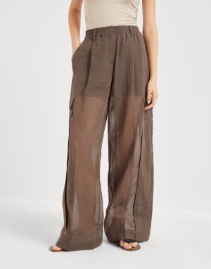 Pantalón Explorer Track Chocolate Mujer - Brunello Cucinelli