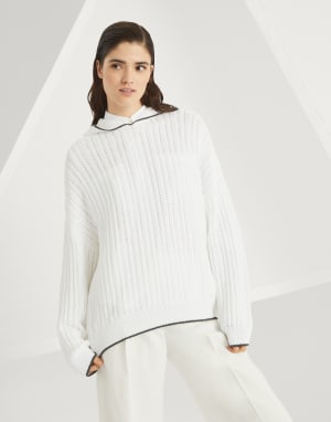 Sudadera con Monile Blanco Mujer - Brunello Cucinelli