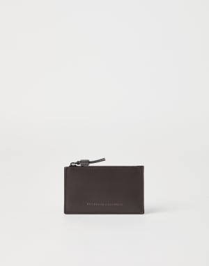 【★カジュアル★】Brunello Cucinelli ☆ ウォレット レディース 向け アイボリー カーフスキン ウォレット