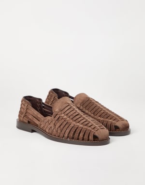 【BRUNELLO CUCINELLI】オープン スリッポン サンダル メンズ用スライドサンダル&ソングサンダル | Brunello Cucinelli