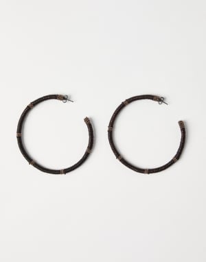 Pendientes de piel Wrapped Marrón Mujer - Brunello Cucinelli