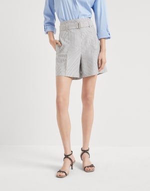 Bermudas Formal con Monile Azul Mujer - Brunello Cucinelli