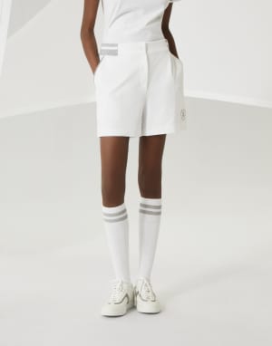 Lightweight French terry shorts White Woman - Brunello Cucinelli