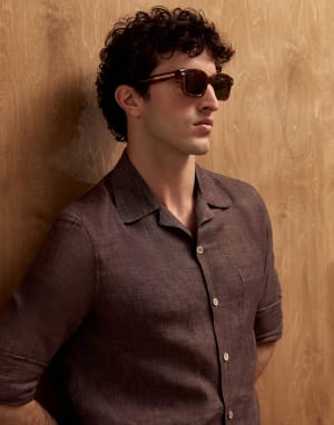 Jared 18K镀金太阳眼镜 哈瓦那棕色 眼镜 - Brunello Cucinelli