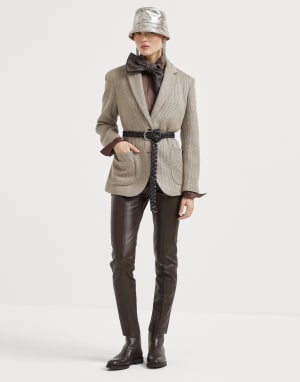 Stretch nappa leggings Rust Brown Woman - Brunello Cucinelli