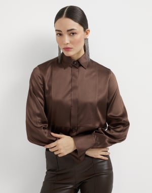 美品 ブルネロクチネリ ラメ ゴールド系モニーレ装飾 ブラウス 上品 BRUNELLO CUCINELLI(ブルネロクチネリ) ブラウス・シャツ