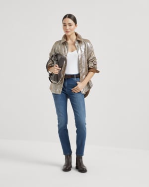 Ribbed jersey T-shirt White Woman - Brunello Cucinelli