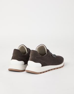 Sneakers aus Veloursleder Dunkelbraun Damen - Brunello Cucinelli