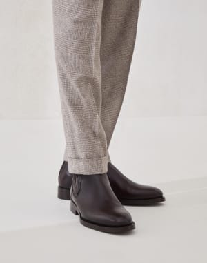 Calfskin Chelsea boots Dark Mahogany Man - Brunello Cucinelli