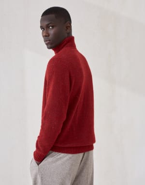 结子纱针织衫 紫红 男款 - Brunello Cucinelli